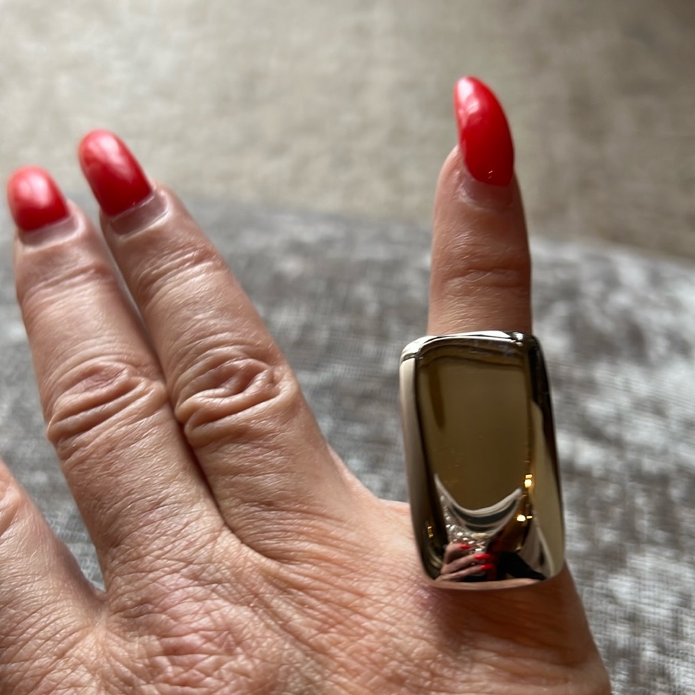Silver pinky ring. Heavy solid art piece.